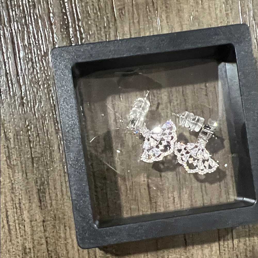 Elegant Silver Crystal Earrings